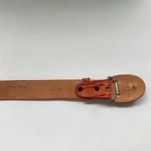 Herencia | Accessories | Crocodile Embossed Leather Belt Red  display picture 1